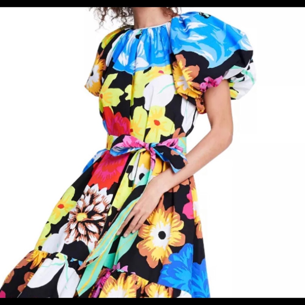 NWT Christopher Rogers Puff Sleeve Dress Size Med